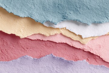 abstract layered torn paper edges, pastel colors, collage style textured background