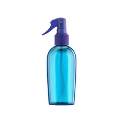 Blue Plastic Spray Bottle with Purple Cap - Mockup for Product Design