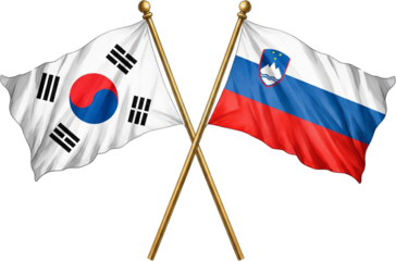 Flags of South Korea and Southeast European Countries Crossed
