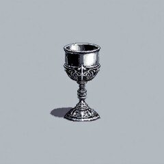 Ornate silver chalice illustration