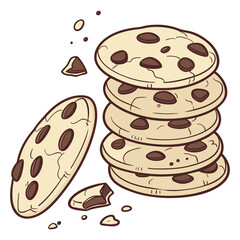 Cute cookies pattern background vector design