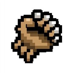 Pixelated hand illustration