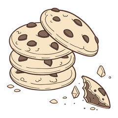 Cute cookies pattern background vector design