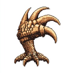 Dinosaur claw pixel art illustration