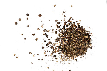 Photo of black pepper taken with a high-resolution camera using on a white background.