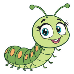 Cute caterpillar cartoon vector illustration