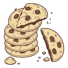 Cute cookies pattern background vector design