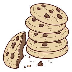 Cute cookies pattern background vector design