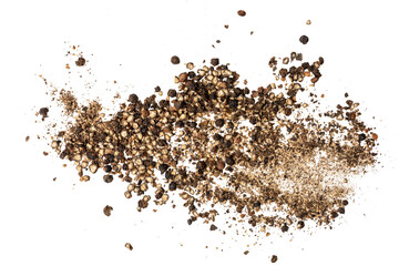 Photo of black pepper taken with a high-resolution camera using on a white background.