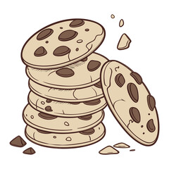 Cute cookies pattern background vector design	