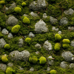 moss on seamless stone