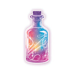 Magical Potion Bottle with Colorful Galaxy Design