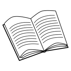 Notebook memo cartoon illustration lineart. Back to school supplies clipart in black and white.