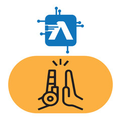 Artificial Intelligence Lambda Icon &ndash; Neural Network & Automation Vector