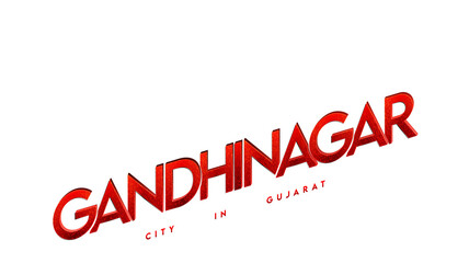 Gandhinagar City text Gujarat capital Gandhinagar typography text effect png images 