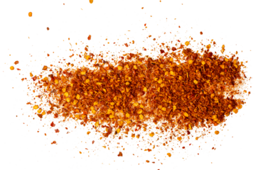 Photo of chili powder taken with a high-resolution camera using on a white background.
