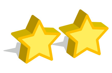 Two Shiny Yellow Stars in Diagonal Alignment