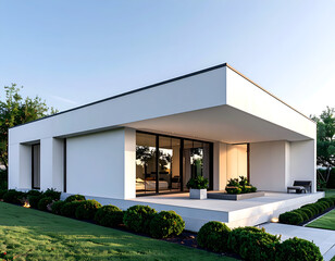 White Minimalist Home with Symmetry