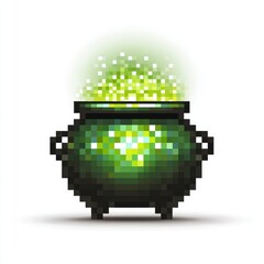 Pixelated magic cauldron