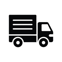 A stylized black delivery truck with distinct lines conveys a sense of reliable transport