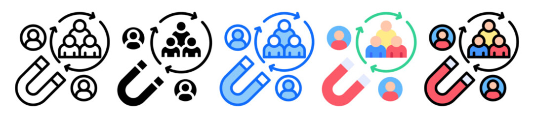 Customer Retention icon Multi Style Vector Illustration