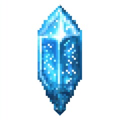Pixelated blue gemstone