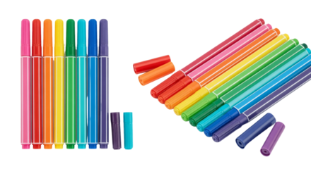 Colorful Felt Tip Pens Arranged in Rainbow Spectrum.