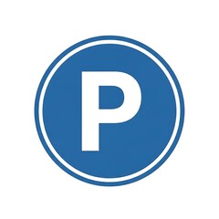 Find parking easily with this clear blue and white parking sign, perfect for urban navigation and city designs