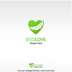 Eco Love Logo Template Design Vector