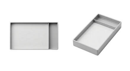 Minimalist Grey Desk Organizer Tray with Compartments.