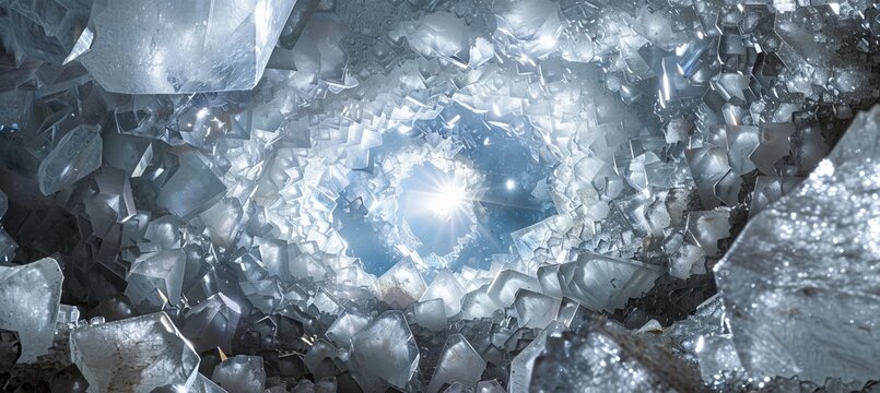 Explore the enchanting crystalline cave with radiant mineral walls illuminating the darkness