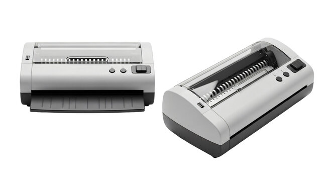 Modern Dot Matrix Printer with Clear Cover and Buttons. - Powered by Adobe