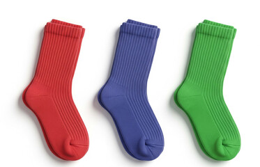 Colorful socks on the white background. classic sock in different colors.