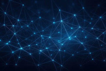 Fototapeta premium Network of Technological Connectivity: A mesmerizing display of interconnected nodes, forming a complex web of digital connections, symbolizing the essence of modern technology.