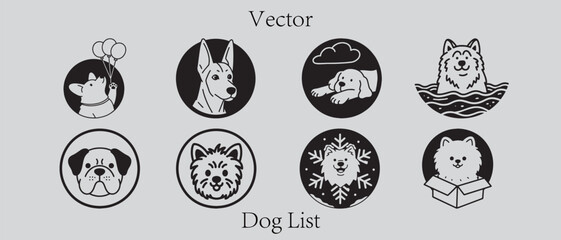 Vector Dog Icon Collection