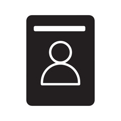 Contact Book Icon, User Address Directory Symbol, Profile Vector Graphic
