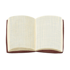 方眼罫の糸とじノート　水彩風手描きイラスト