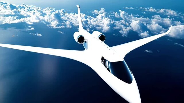 Luxury Private Jet: Aerial Flight Above Cloudscape
