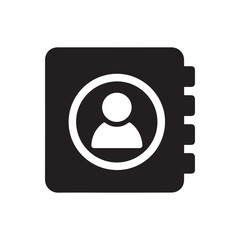 Address Book Icon, User Contact Directory Glyph, Phonebook Symbol
