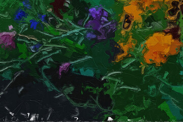 Various oil paintings, flowers, figures, sheep, squirrels, strawberries, chrysanthemums, lakes, swans