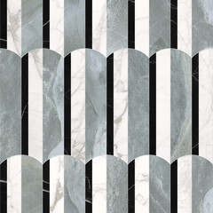 Modern seamless geometric pattern with natural textures: marble, wood, stone, cement, terrazzo. Ideal for interior design, wallpaper, packaging, textiles, tiles, and parquet flooring.	