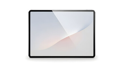 Sleek Black Tablet with Reflective Screen on White &mdash; Modern Touchscreen Device Mockup with Minimal Shadow
