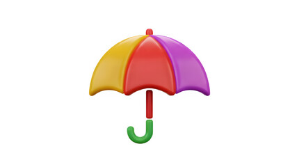 Obraz premium 3D plastic icon of Umbrella in Transparent Background