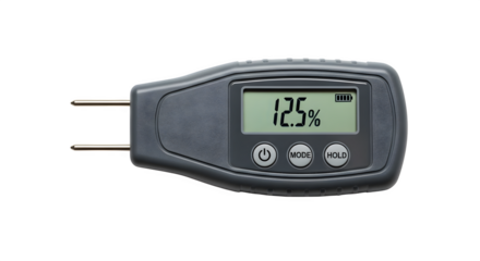 Digital moisture meter isolated on transparent background for wood and building