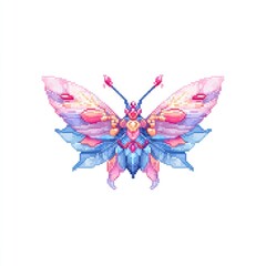 Obraz premium Colorful pixel butterfly illustration