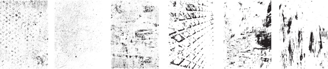 Grunge textures set. Collection of vector overlay, distress, textures .Simply Place texture over any Object to Create grunge,splattered ,dirty effect .
