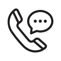 Phone Call Conversation Icon, Customer Support and Contact Line Art Vector Symbol.
