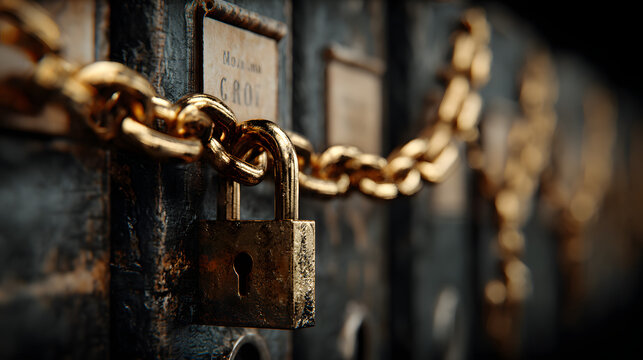 Securing vital documents wth chains and locks for maimum data protection and pivacy