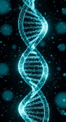 Glowing Blue DNA Double Helix Structure science genetics