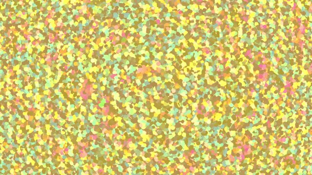 キラキラのシールのモザイクのようなホログラムの背景　ゴールド　ループ